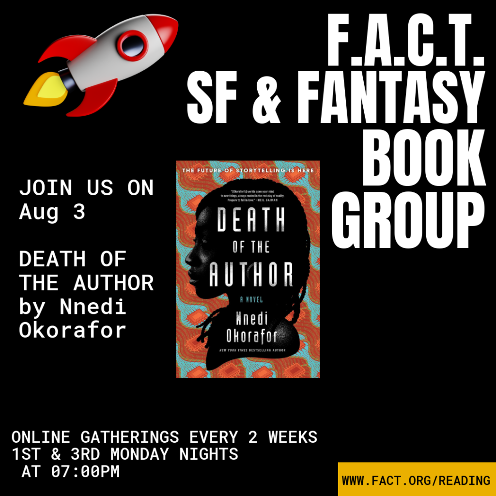 Join Our Book Group’s Discussion of DEATH OF THE AUTHOR on August 3!