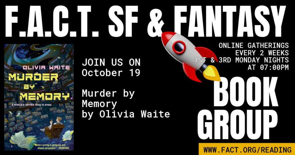 Join Our Book Group’s Discussion of MURDER BY MEMORY on October 19! Join Our Book Group’s Discussion of MURDER BY MEMORY on October 19!